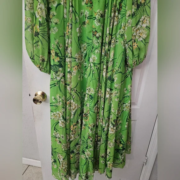 Ienna for Mac Duggal Floral Long Sleeve Chiffon A-Line Gown Sz 14 NWT 56013 - Picture 11 of 14